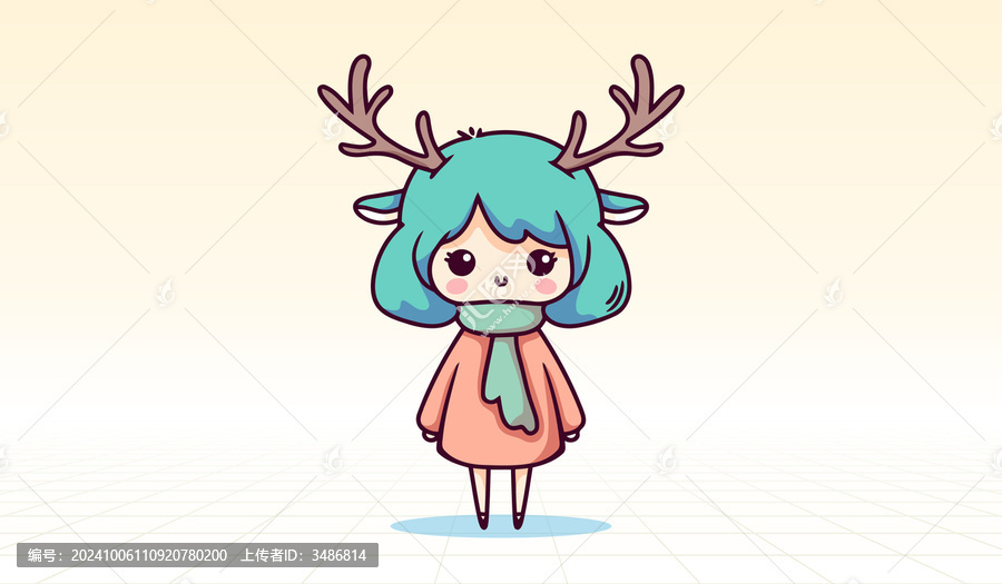 可愛小鹿女孩吉祥物