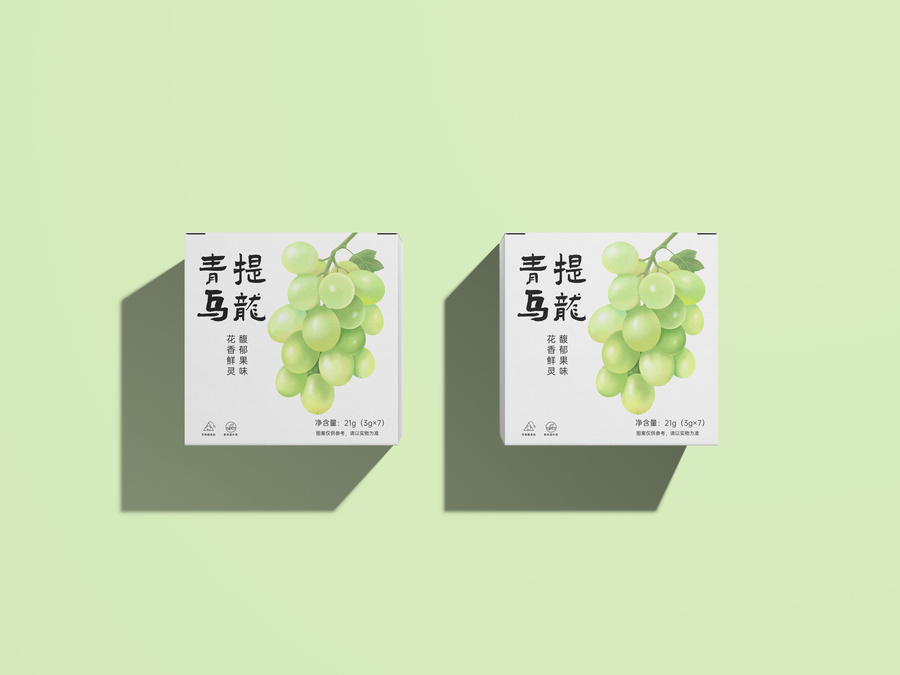 國風水果茶青提烏龍新鮮葡萄手繪