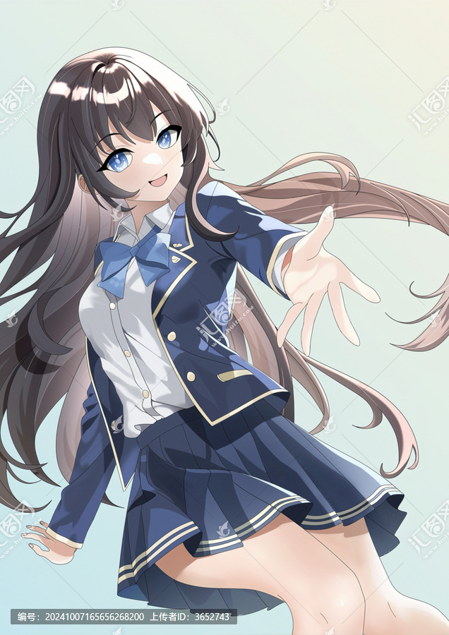 二次元少女半身插畫(huà)