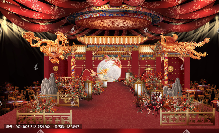 中式古風(fēng)傳統(tǒng)紅色婚禮