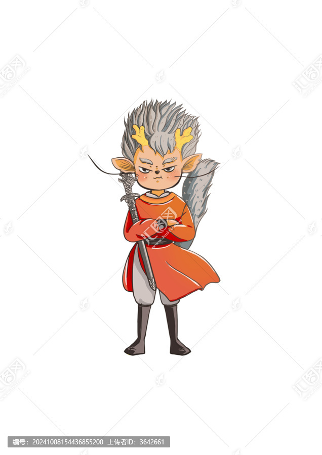 國潮風(fēng)神獸龍生九子睚眥佩劍擬人