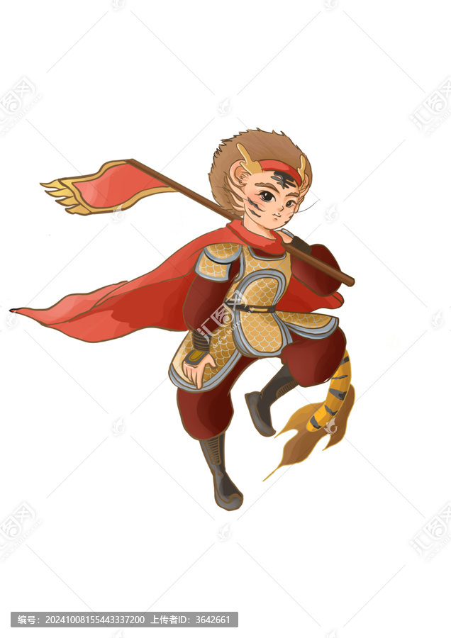 國潮神獸龍生九子狴犴扛旗擬人