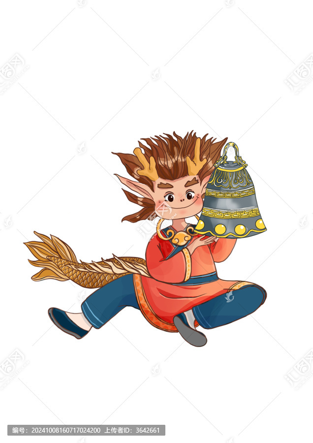 國潮神獸龍生九子蒲牢鐘擬人