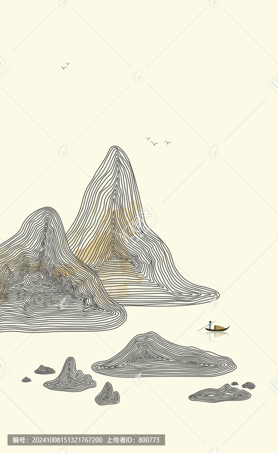 禪境線(xiàn)條山水畫(huà)