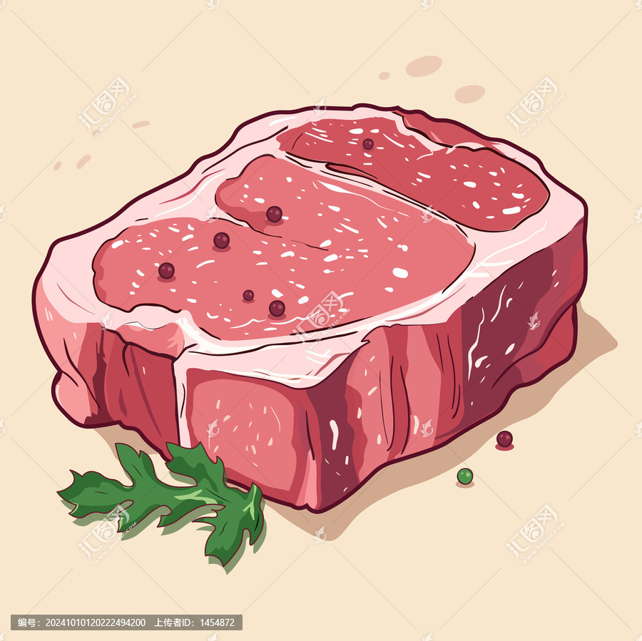 牛肉豬肉插畫