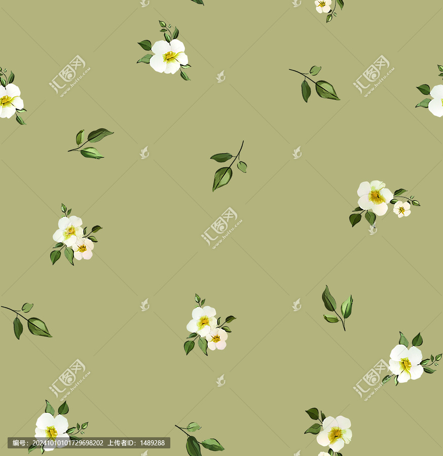 淺綠底小花朵