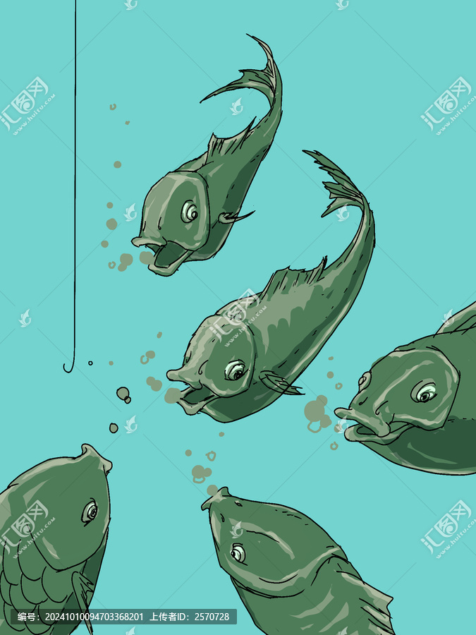 插畫魚群