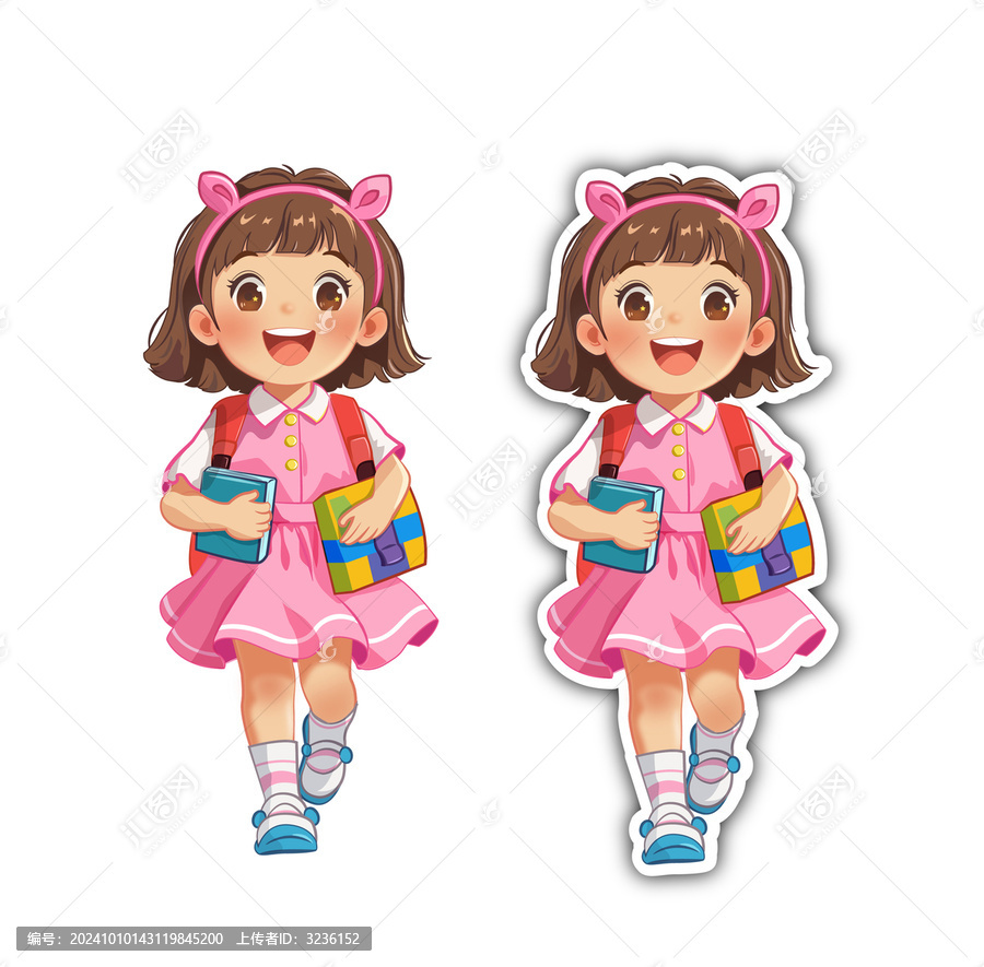 上學(xué)小女孩
