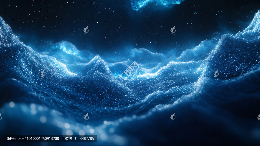 波浪粒子抽象背景
