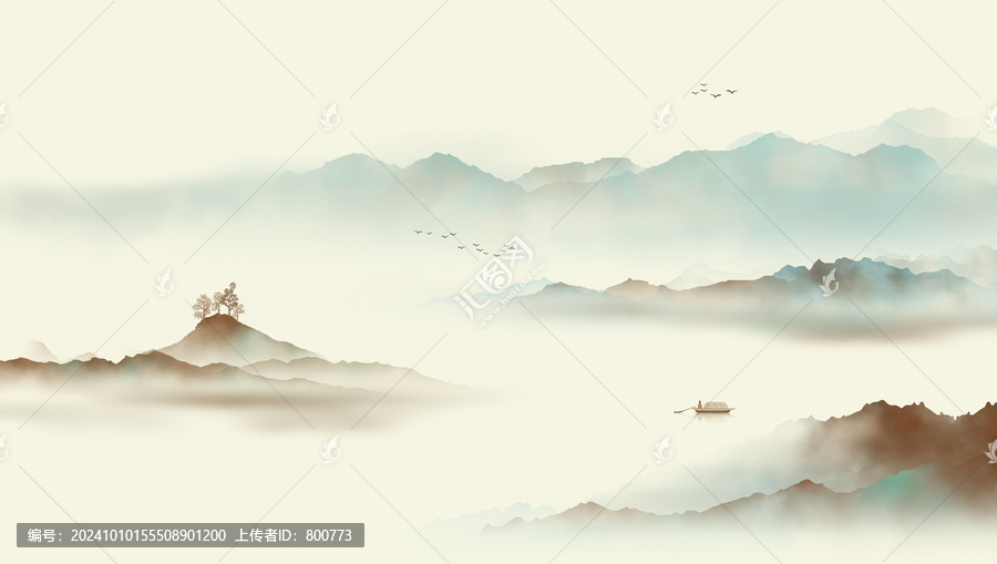 新中式水墨山水畫