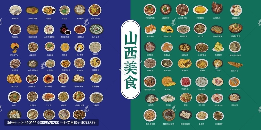 山西美食大集合插畫