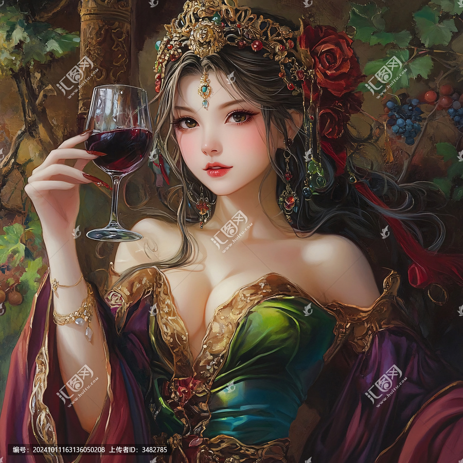 美女與葡萄酒
