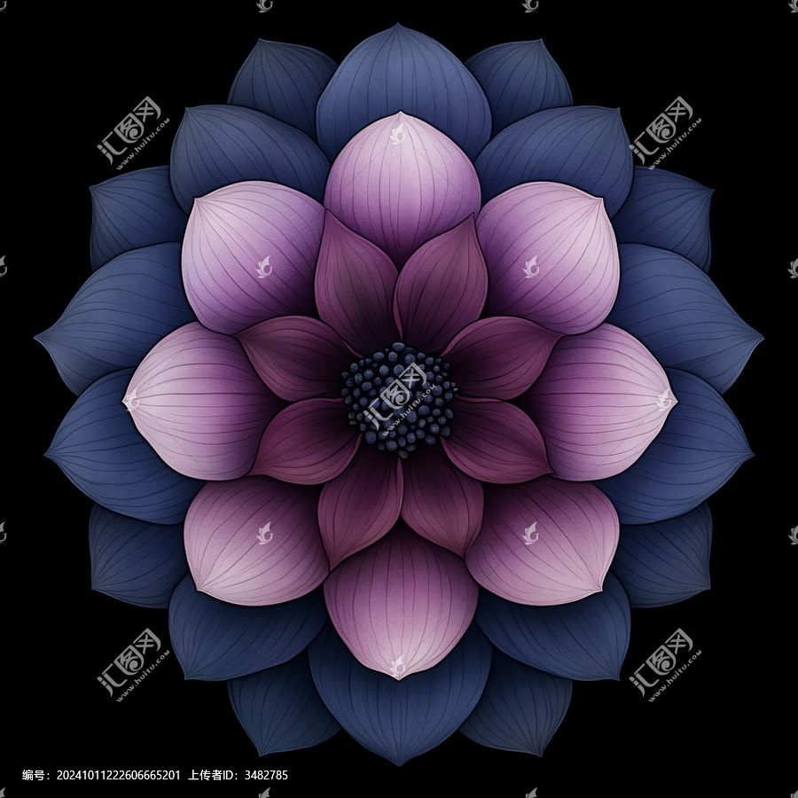 漸變色花朵
