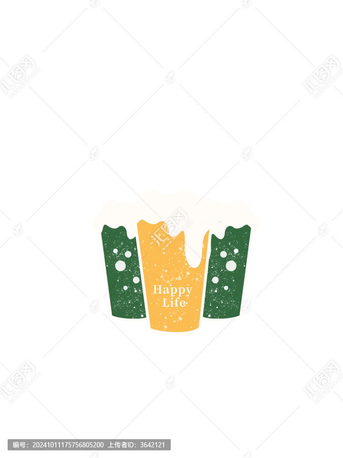 三杯啤酒插畫