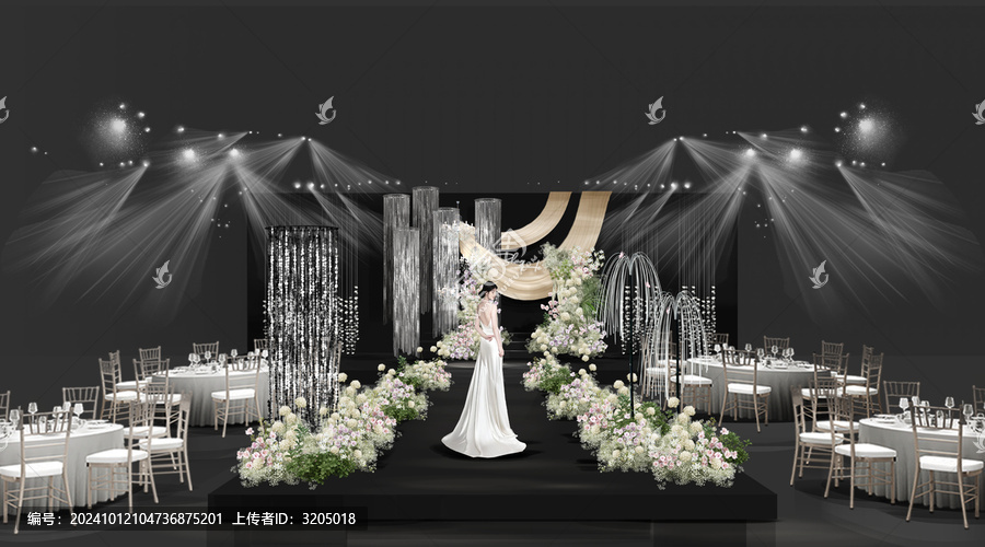 韓式簡(jiǎn)約白綠滿天星婚禮