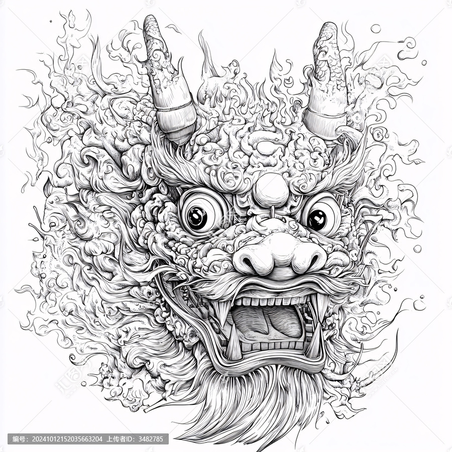 龍頭線描畫