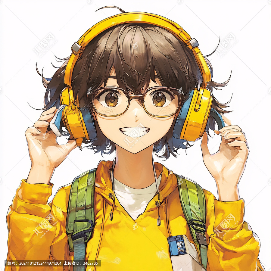 戴耳機的少年