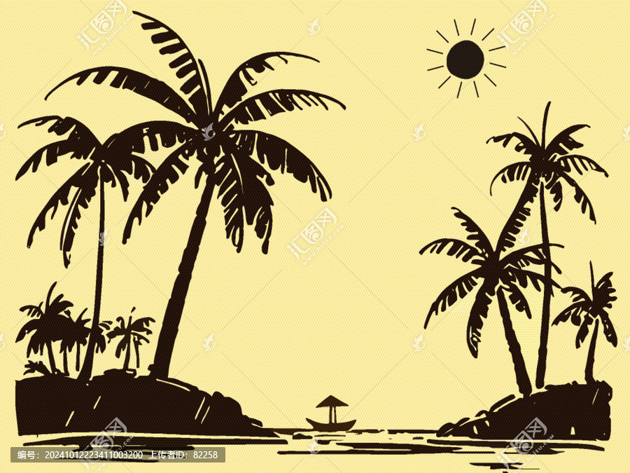 熱帶度假旅行矢量插畫風景