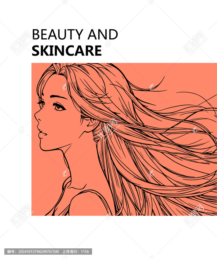 線描美女