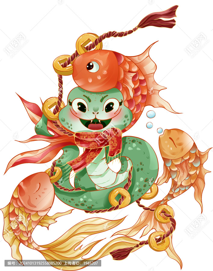 2025蛇年新年插畫元素