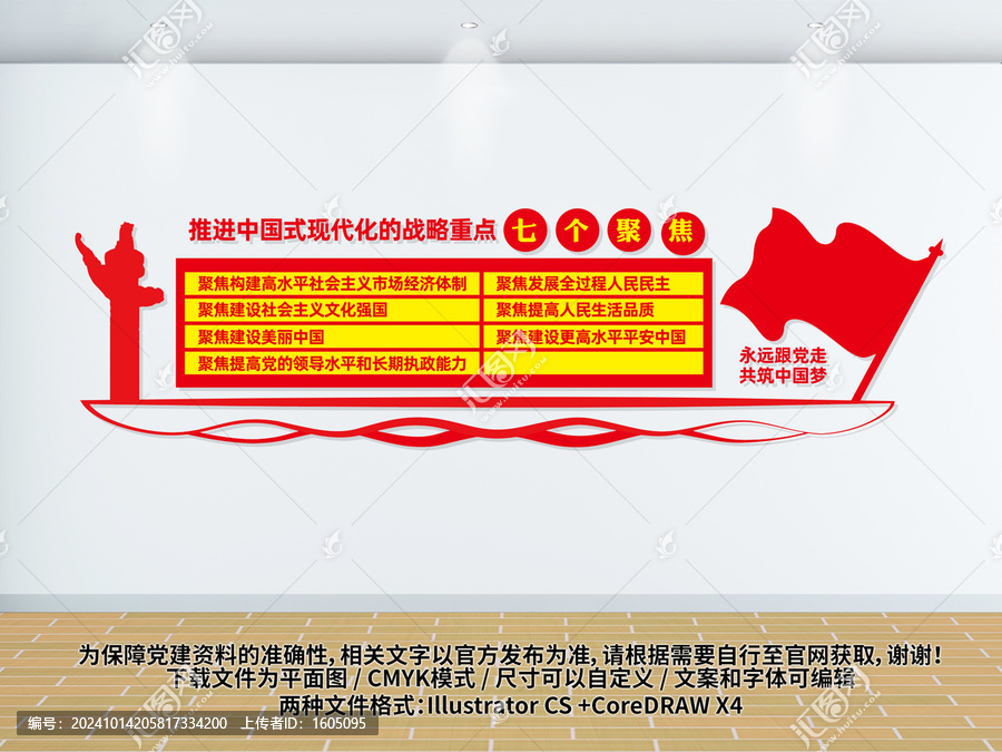 七個(gè)聚焦黨建文化墻