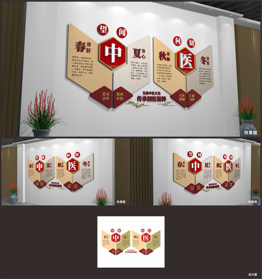 中醫(yī)文化展廳展示墻