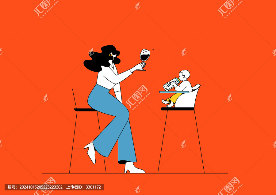 各有各的飲品矢量時尚人物插畫