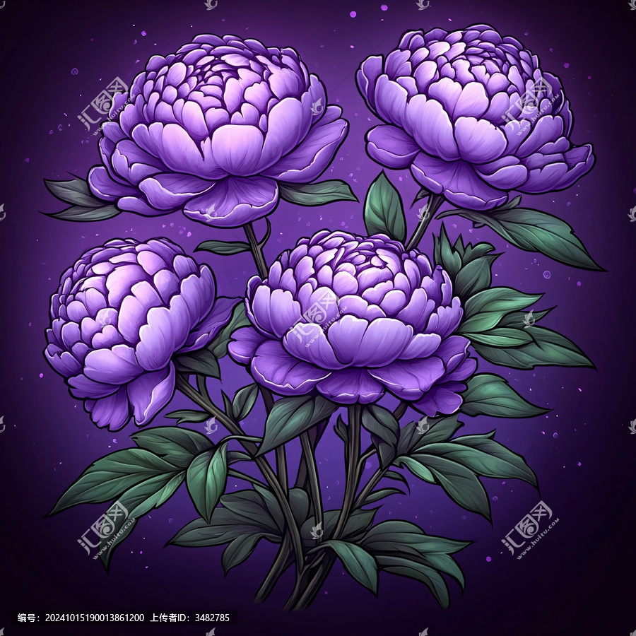 漸變色芍藥花