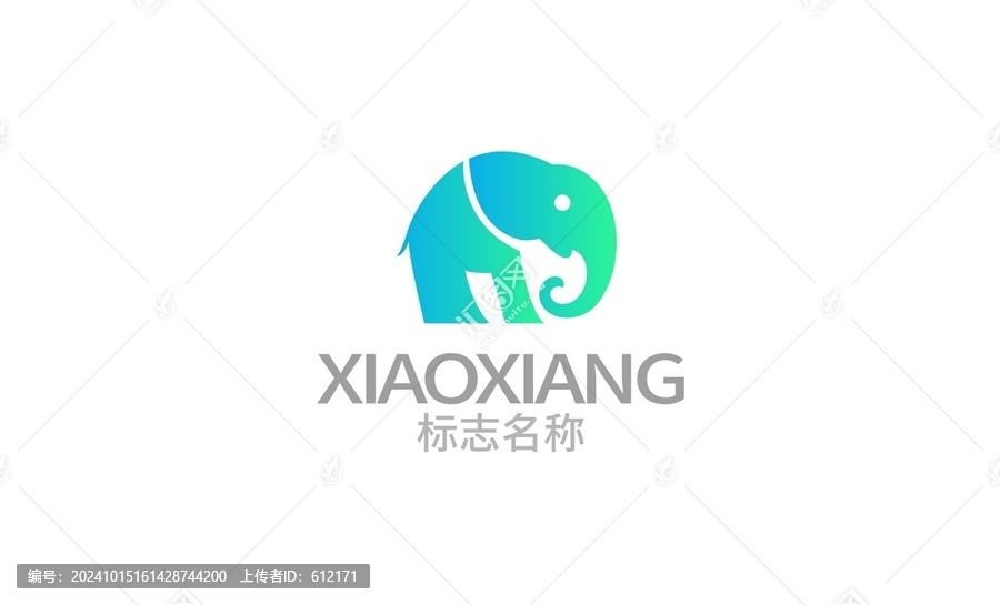 卡通小象logo