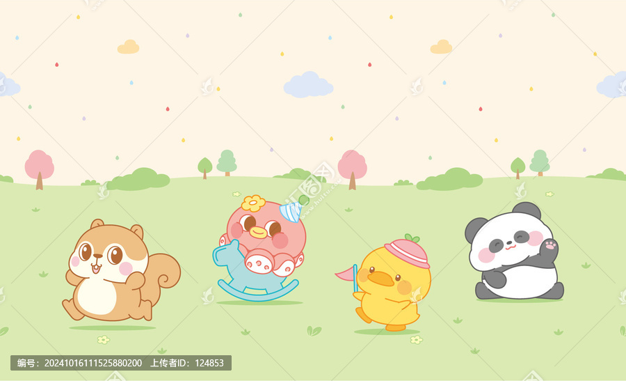 歡樂動物園矢量卡通動物IP