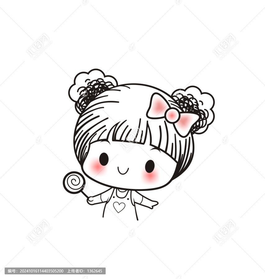 卡通可愛小女孩頭像矢量圖