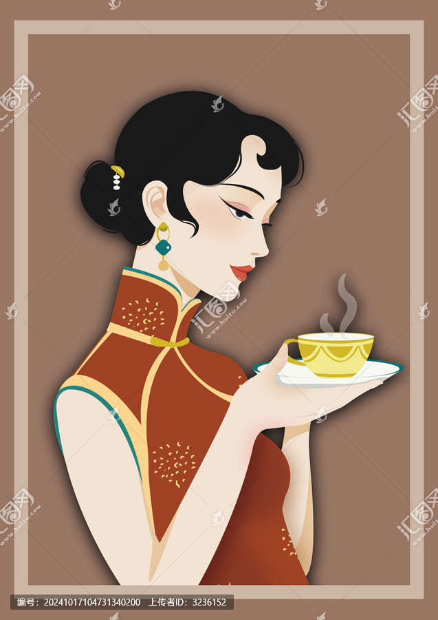 紅色旗袍美女