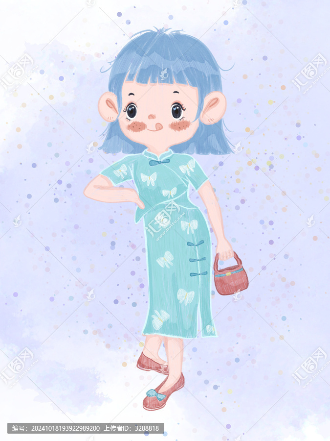 清新旗袍女生