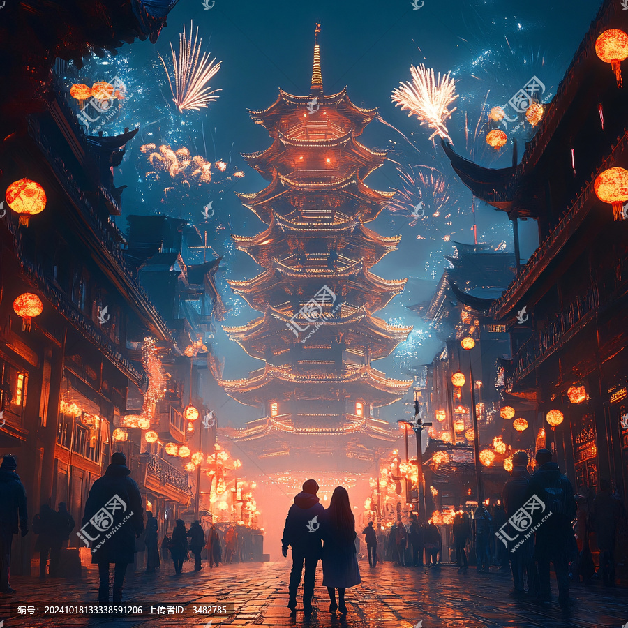 中式夜景