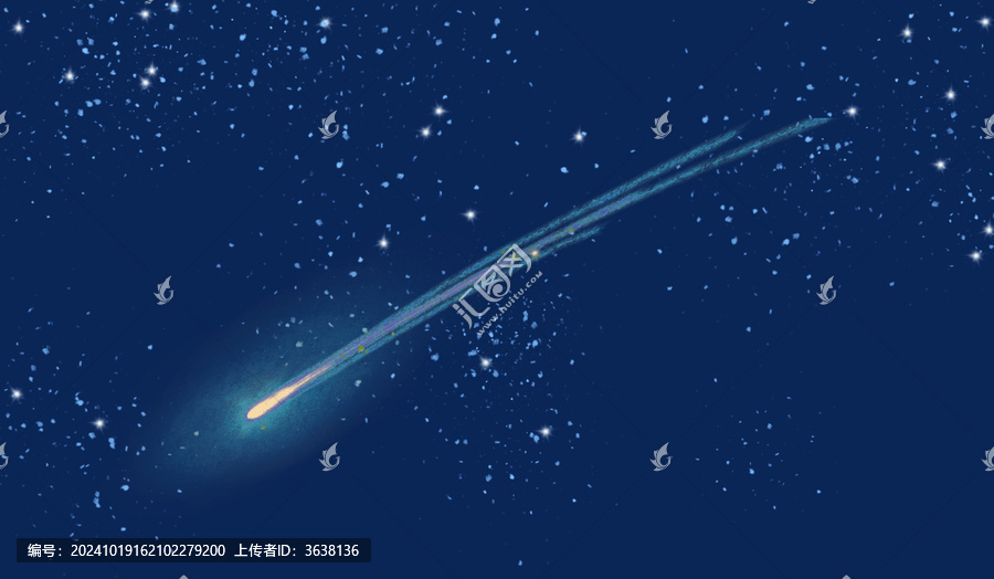 夜空中的一顆流星插畫