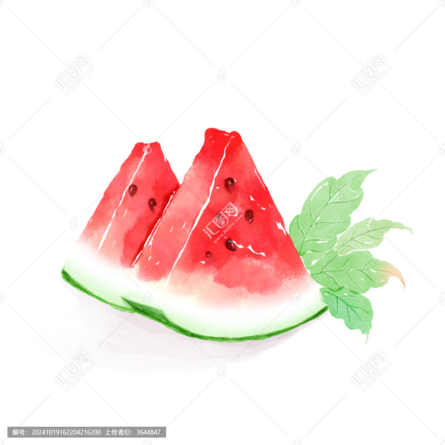 小清新水彩風(fēng)西瓜插畫