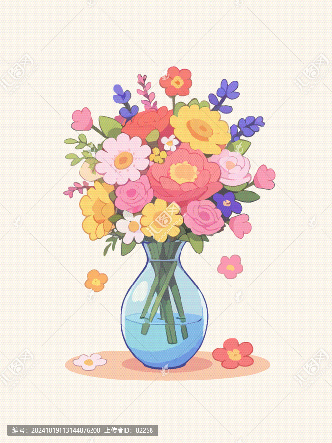 插滿花的花瓶