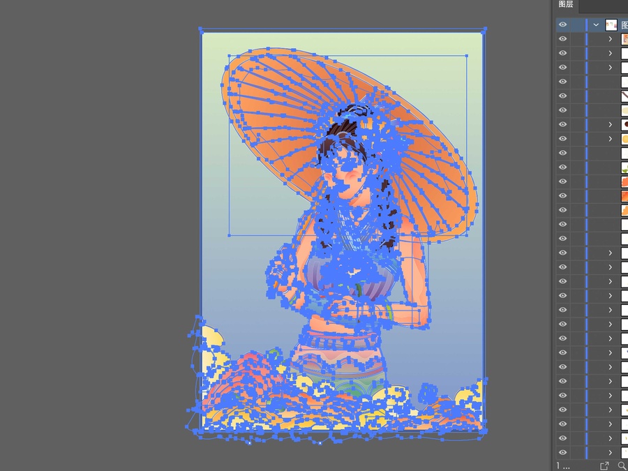 原創(chuàng)云南少數(shù)民族美女矢量插畫