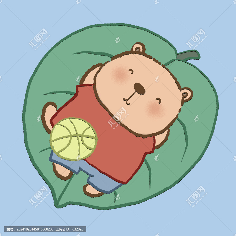 葉子上的水豚卡通圖片