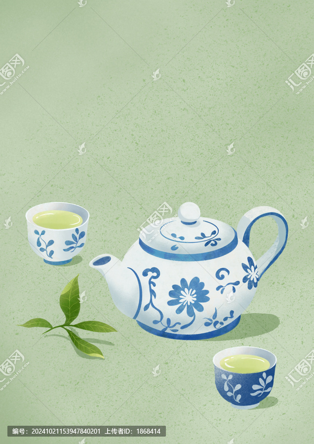花瓶國潮國風水彩插畫