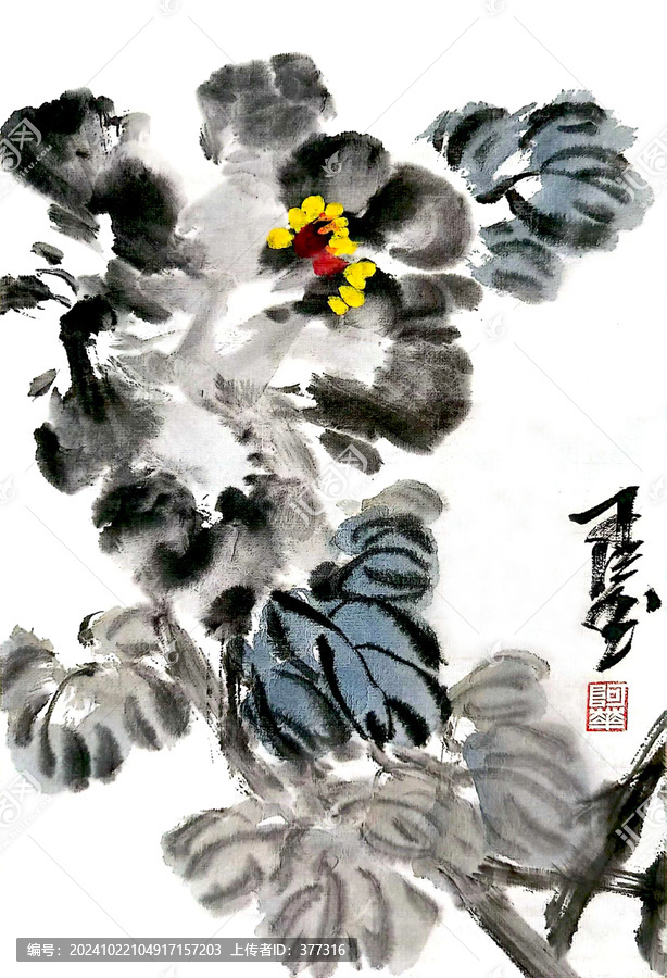 寫意牡丹花