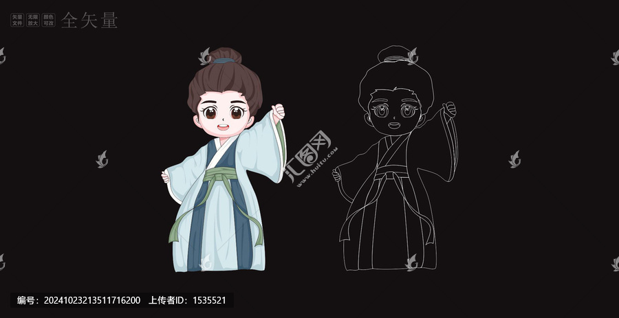 漢服學(xué)生古裝男孩