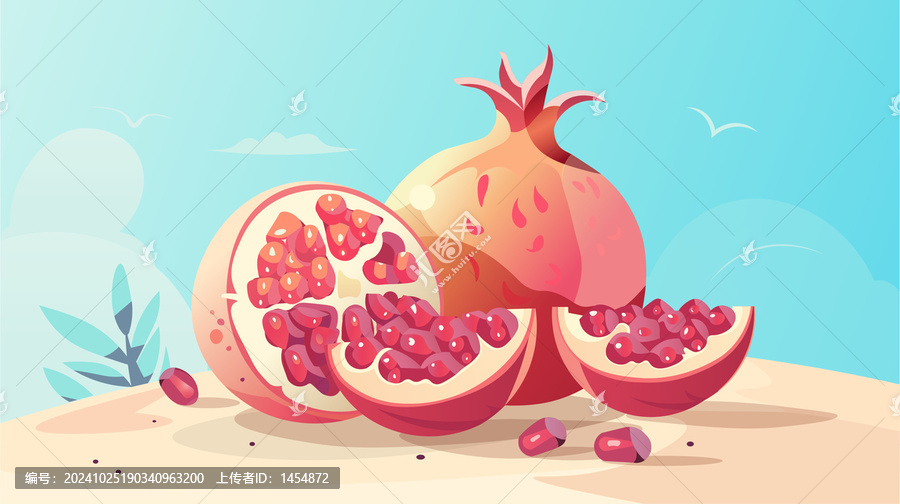 石榴插畫