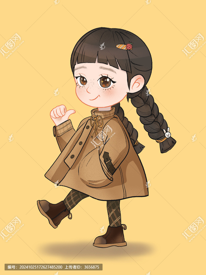 穿大衣的小女孩