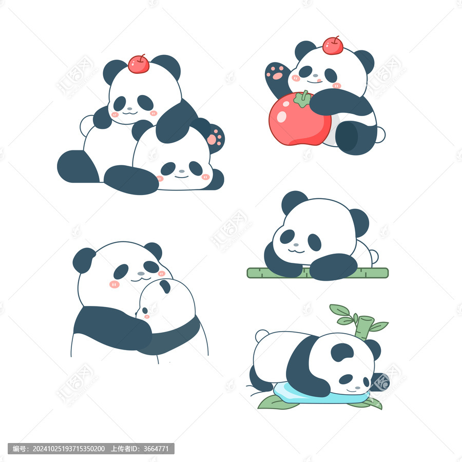 可愛熊貓貼紙