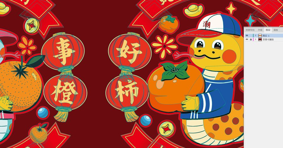 蛇年窗貼