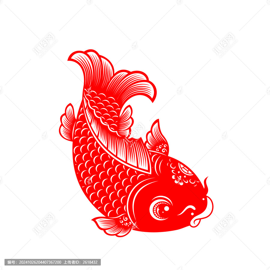卡通剪紙魚