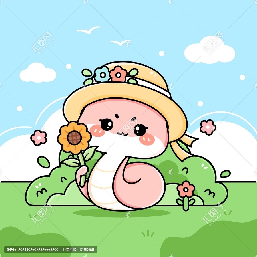 蛇年ip形象春日小蛇