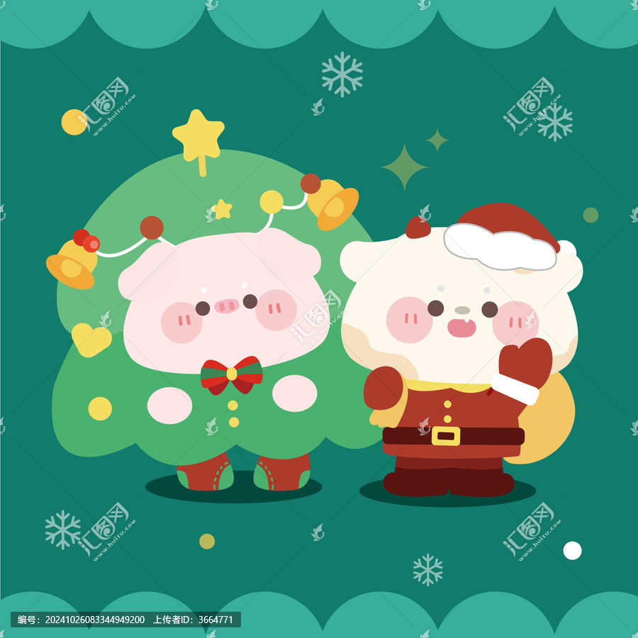圣誕節(jié)可愛小豬