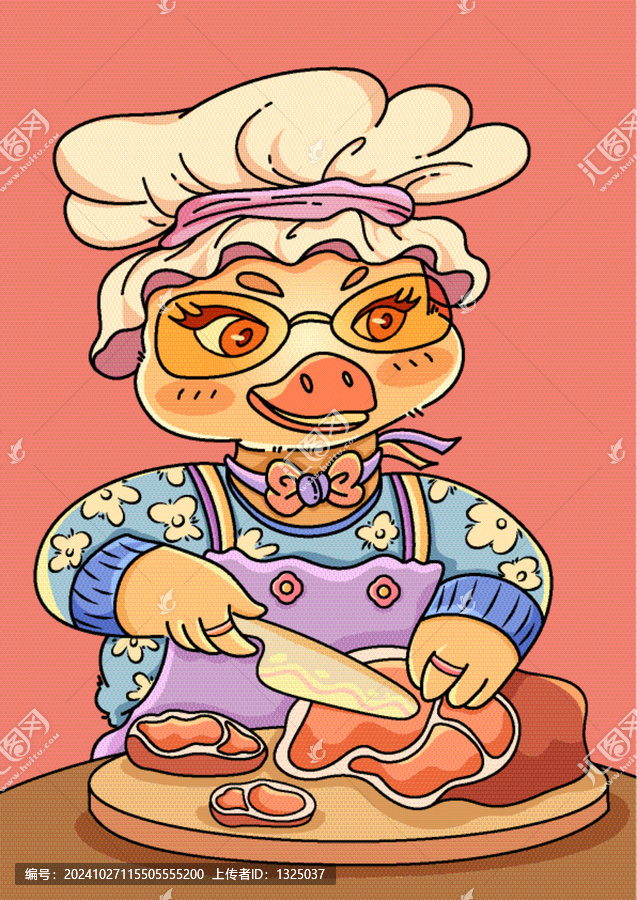 原創(chuàng)矢量鴨子大廚插畫